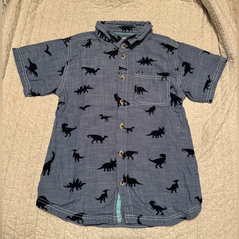 Hatley Boys Blue Dino Cotton Shirt